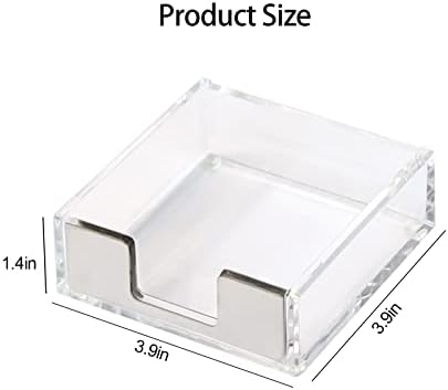 MultiBey Silver Sticky Note Holder Clear Acrylic Memo Pad Dispenser - Image 7