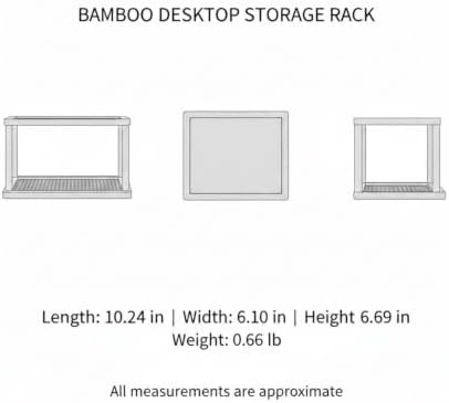 Natural Bamboo Desktop Organizer Rack, Vertical File & Mail Sorter for Office Desk or Kitchen Counter, Sturdy Open Shelf Storage (Brown) - Image 7