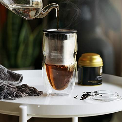 BTaT- Double Wall Glass Tea Cup With Stainless Steel Infuser and Lid, 16 oz, 2 Pack, Borosilicate Glass Tea Mug Infuser, Gifts for Tea Lovers - Image 7