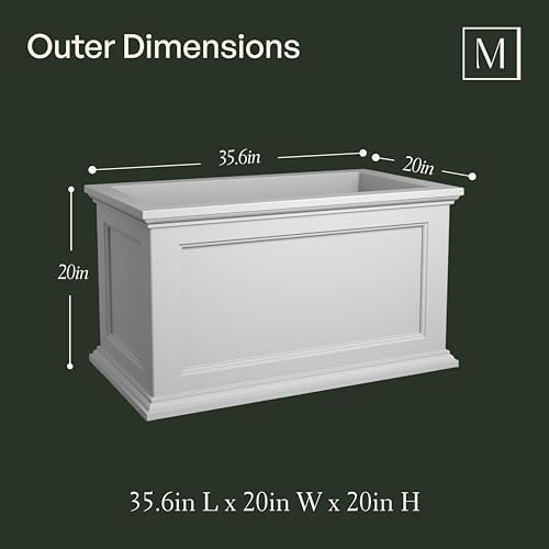 Mayne 5826W 5826-W Fairfield 20x36 Planter, 20 by 36-Inch, White - Image 6