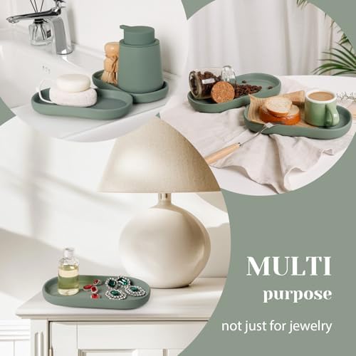 2 Packs Ceramic Jewelry Tray Oval Vanity Dish for Rings Earrings - Image 6