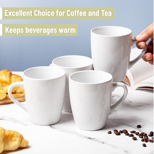 BTaT- Porcelain Coffee Mugs Set, 4 Pack, 12oz, White Ceramic Cups - Image 5