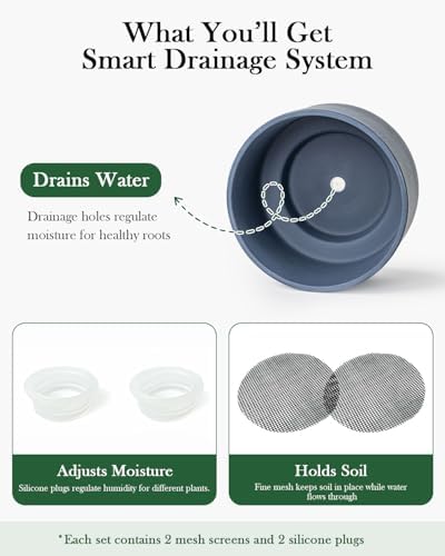 Succulent Pots, 8"+6" Plant Pots, Ceramic Planters for Indoor Plants - Image 6