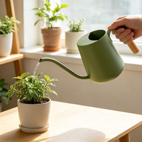 30oz Watering Can for Indoor Plants, Stainless Steel Long Spout - Image 6