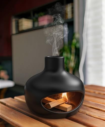 Palo Santo Holder - Modern Chiminea Incense Burner for Yoga, Meditation, and Anxiety Relief - Wood Sticks Dish, Sage Ash Catcher, Smudge Bowl, Cone Burner - Cauldron - Image 7