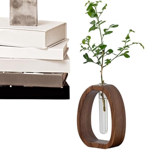 Propagation Vases Arrangements, Wood Stand, Glass Test Tubes, Decor - Image 7