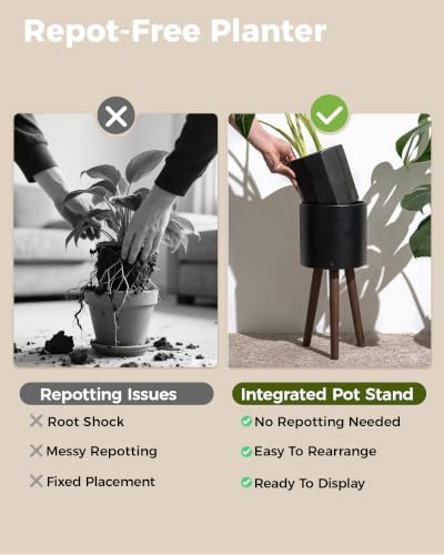 Bamworld Single Plant Holder for Indoor Plants Metal Planter Stand 6.9in - Image 7