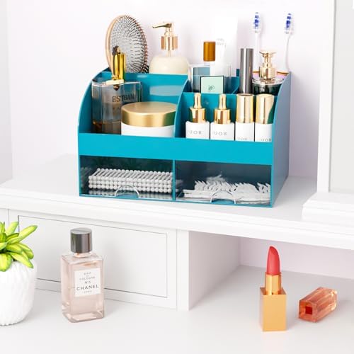 Makeup Organizer with Drawers, Cosmetic Storage for Dresser Vanity and Bathroom Countertop, Beauty Holder for Lipstick Brush, Skincare Organizer for Vanity, Cosmetic Display Case (Dark Green) - Image 6