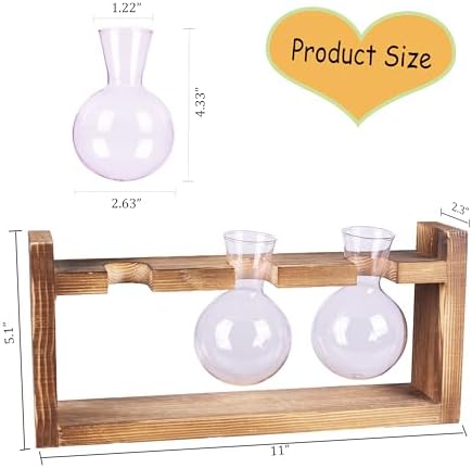 Kingbuy Glass Plant Terrarium Propagation Station, 3 Bulb, Pink - Image 7