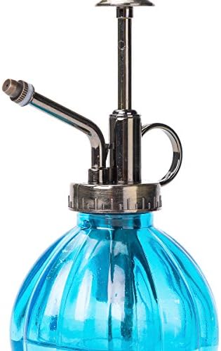 Flower Water Spray Bottle Can Pot Plant Mister | Vintage Pumpkin Style Decorative Glass Plant Atomizer Watering Can Pot with Pump for Terrariums Flowers Potted Plants (Blue) - Image 7