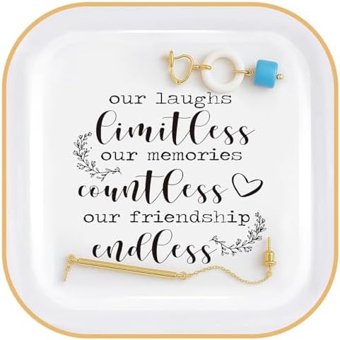 Best Friend Birthday Gifts For Women Friendship Ring Dish Bff Trinket Tray - Image 7