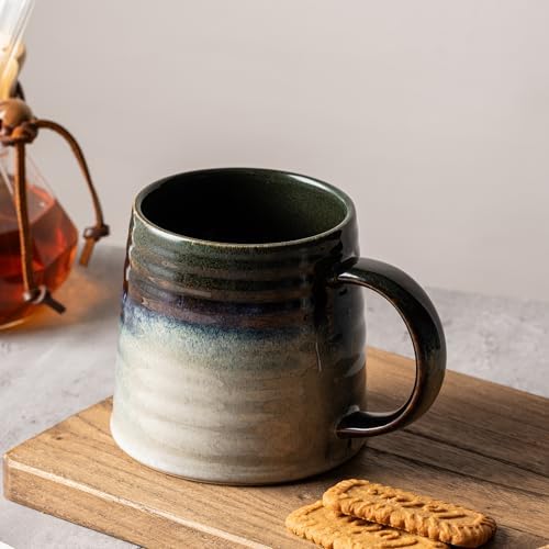 15.5oz Large Heavyweight Ceramic Mug, Reactive (Green-Black) - Image 6
