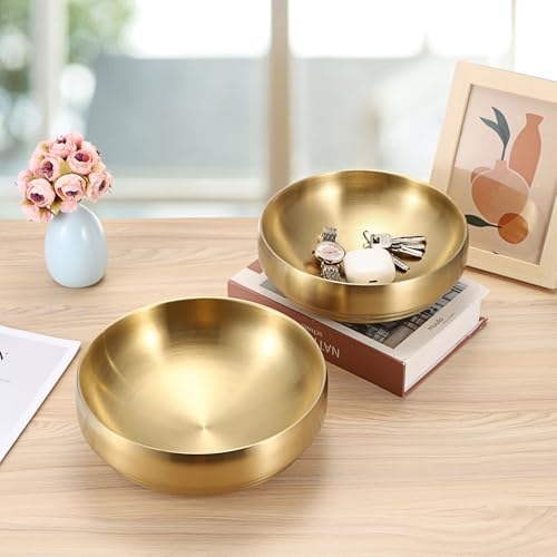 9.1" Stainless Steel Bowl Decorative Key Bowl for Entryway Table - Image 7