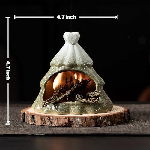 Ceramic Palo Santo Holder & Cone Incense Burner - Mini Chimney - Image 6