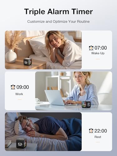 TK3 Pomodoro Timer Cube, Desk Productivity Timer with 5/10/30/60 Min Presets, Custom Countdown, Stopwatch, Clock, 3 Alarm, Silent, Vibrate & Sound Alert, for Task, ADHD, Study, Kitchen, Black - Image 6