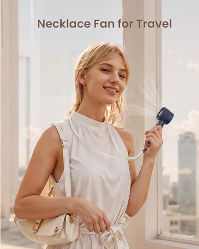 Navy Blue Rechargeable Mini Handheld Turbo Fan - 4 Speed High Velocity Personal Fan with Max 16H Cooling Time, Travel Essentials for Vacation/Beach/Trip - Image 6
