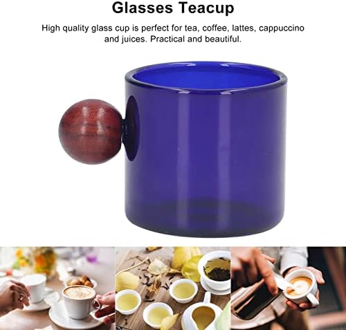 Glass Espresso Cups, 4 oz Mini Blue Glass Coffee Mugs - Image 6