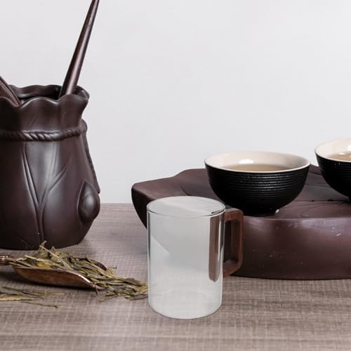 Healeved Glass Coffee Cup with Wooden Handle, Thickened round Mug - Image 7