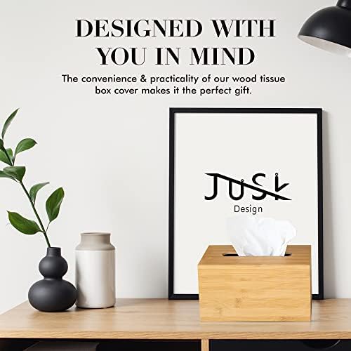 JUSK Design Tissue Box Holder - Modern, Minimalist, and Durable Wooden Bamboo Tissue Box with Sliding Bottom, Easy-Refill- Premium-Quality Bamboo Tissue Box Cover, Fits 230-Count Box, Tall Rectangular - Image 6