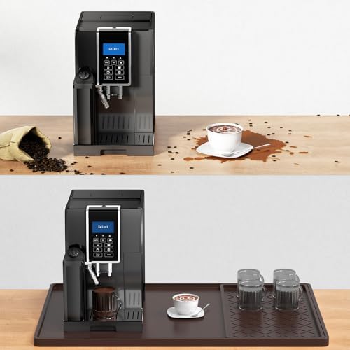 Rnivvi Silicone Coffee Mat, 16" x 24" Waterproof Raised Edge Coffee Bar Mats for Espresso Machine Station Accessories, Heat Resistant Detachable Dish Drying Pad for Kitchen Counter, Dish Rack, Brown - Image 7