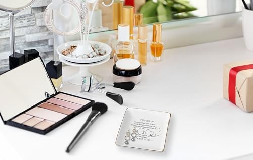 NZY Friendship Gifts for Woman,Best Friend,Bff,Sister-Ceramic Jewelry Tray,Thank You Thanksgiving Birthday Christmas Gifts-Appreciate Present-Trinket Holder Ring Dish-So Lucky My Friend is You - Image 7