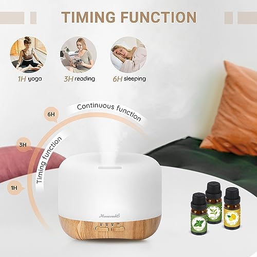 Homeweeks Essential Oil Diffuser for Room Aromatherapy Scent Diffuser - Image 6