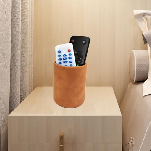 PU Leather Pen Holder Desk 3.94-inch Tall Pencil Cup Organizer - Image 5