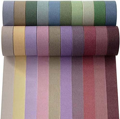 Mooker 20 Rolls Washi Tape Set, Colored Masking Tape, Decorative Nature Colored Tapes for Arts, DIY Crafts, Bullet Journals, Scrapbooking - 15mm Wide - Image 7