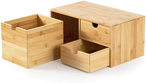 Bamboo Desk Drawer Organizer, Desktop Organizer with Drawers(3 Drawers) - Image 6