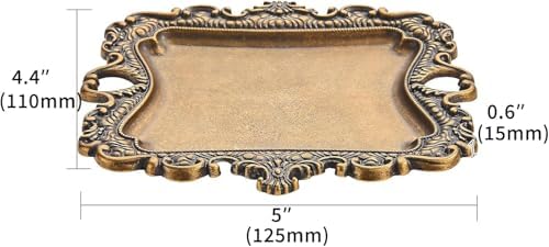 khtumeware 2 Pack Vintage Gold Jewelry Dish Antique Brass Jewelry Trays ideal for holding jewelry rings and small trinkets. - Image 2