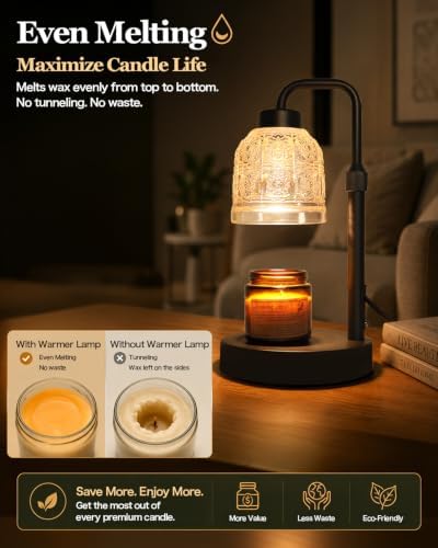 AIFEI Candle Warmer Lamp with Timer, 2/4/8H Auto-Off Candle Lamp, Black - Image 6