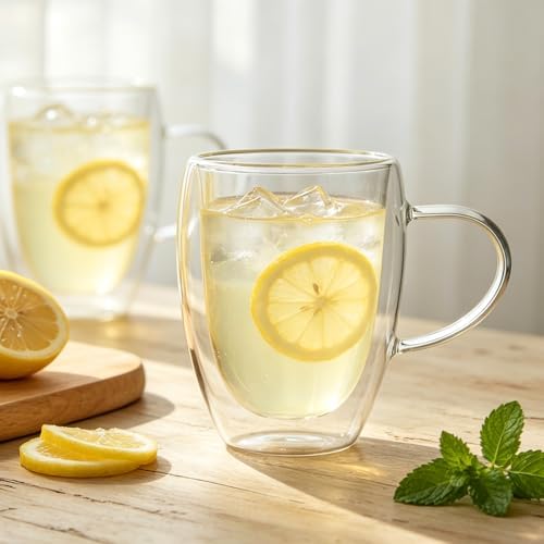 HillSpring 12oz Double Walled Glass Mugs, 2-Pack - Image 7