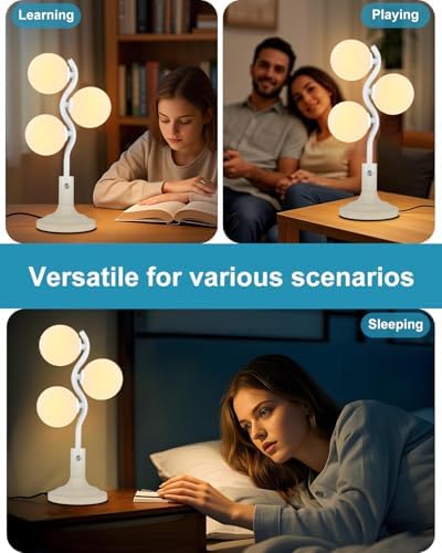 Lightdot Mid Century Globe Table Lamp Dimmable Modern White Desk Lamp - Image 7