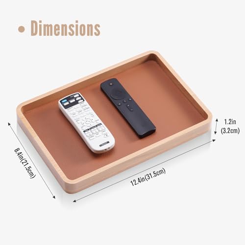 ProCase Wood Valet Tray for Men, Key Tray, Desk & Nightstand -LightBrown - Image 6