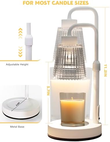 White Candle Warmer Lamp with 24h Cycle Timer, Dimmable Wax Melt Warmer - Image 6