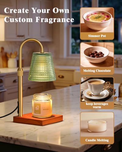 Green Candle Warmer Lamp with Timer, House Warming Gifts New Home Decor - Image 6