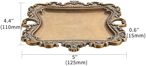 khtumeware 1 Pack Vintage Gold Jewelry Dish Antique Brass Jewelry Trays ideal for holding jewelry rings and small trinkets. - Image 2