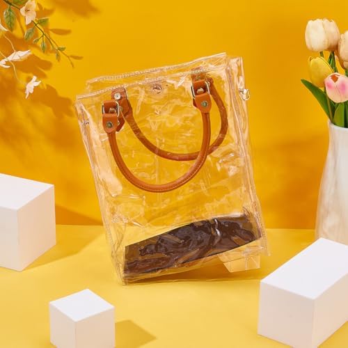 WEBEEDY DIY Clear PVC Tote Bag Handbag Making Transparent Purse Making Set with Clear Bag Sheet, PU Leather Handles, Accessories, Handmade for Women Gift, 21.5x28.5x12cm/8.5x11.2x4.7 Inches - Image 5