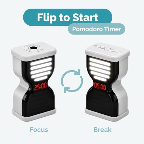 Pomodoro Timer for Productivity, Visual Countdown with Light Flow, Flip Timer 25/5 min, Custom Countdown Count-up, USB-C Rechargeable, Silent Study for Kids Students ADHD Gift Work Classroom Office - Image 6