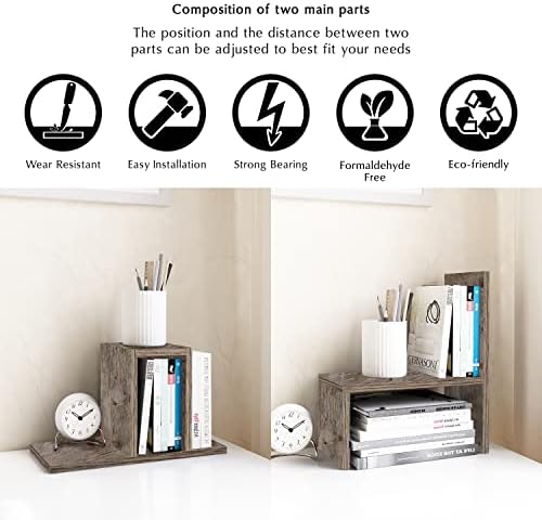 Jerry & Maggie Office Desk Organizers for College Dorm Decor Grey Oak - Image 7