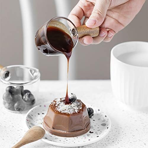 Espresso Shot Glass with Wood Handle, 3-Ounce Milk Cup Jug Cream Pitcher, Shot Glasses Espresso Parts Heat Resistant Glass Creamer for Coffee Tea or Maple Syrup Serving - Image 7