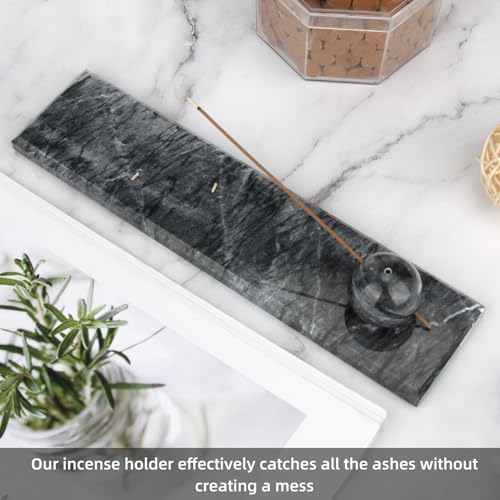 Natural Marble Incense Holder Tray (Grey Black) - Image 6