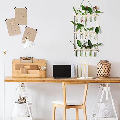 YIBOT Plant Propagation Stations with Wooden Stand 15 Glass Test Tubes Vase - Image 6