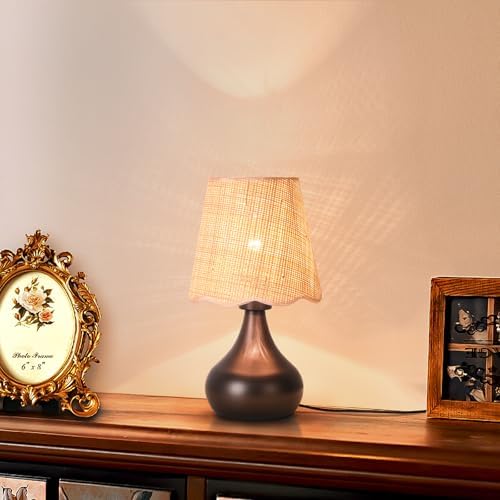 Ziqqeelam Oil Rubbed Bronze Small Table Lamp Touch Control, Farmhouse Bedside Lamps for Nightstand, Vintage Small Table Lamps for Small Spaces for Bedroom, Kitchen Counter, End of Table, Office - Image 7