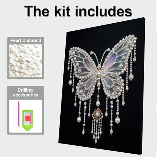 DIY Pearl Painting with Frame, Creative Design, Handmade Stress-Relieving Home Wall Decoration, Includes Frame and Tools-Butterfly-1 - Image 7
