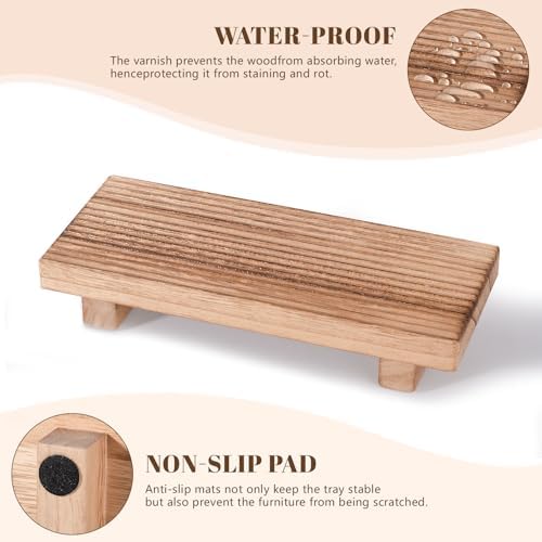 Bathroom Sink Tray Wood Riser Display Kitchen Decor Soap Holder, Brown - Image 7