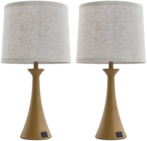 Touch Table Lamps Set of 2, 21" Bedside Lamps with USB C+A - Image 7