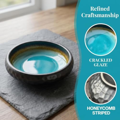 6 Inch Japanese Incense Holder Stick,Ceramic Handmade Crack Blue Glaze - Image 6