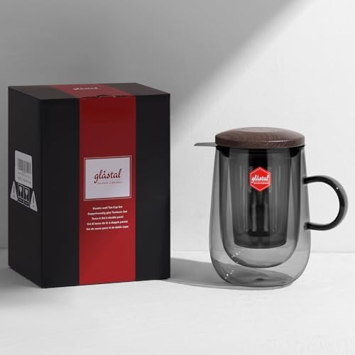 glastal Double Wall Tea Infuser Mug with Infuser 14.5oz for Loose Leaf Tea - Image 7