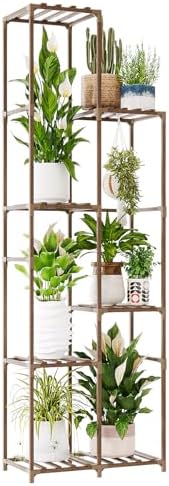 Bamworld Plant Stand Indoor Outdoor 7 Tier Tall Large Wood Plant Shelf - Image 7